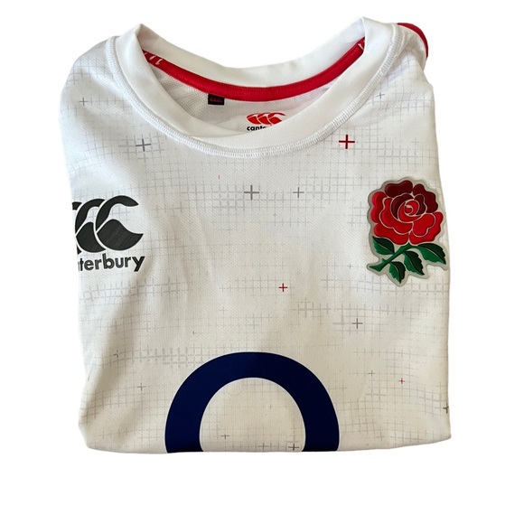 England Rugby Shirt 2018/2019 Canterbury Vapour Dri White Size Medium - Picture 11 of 11